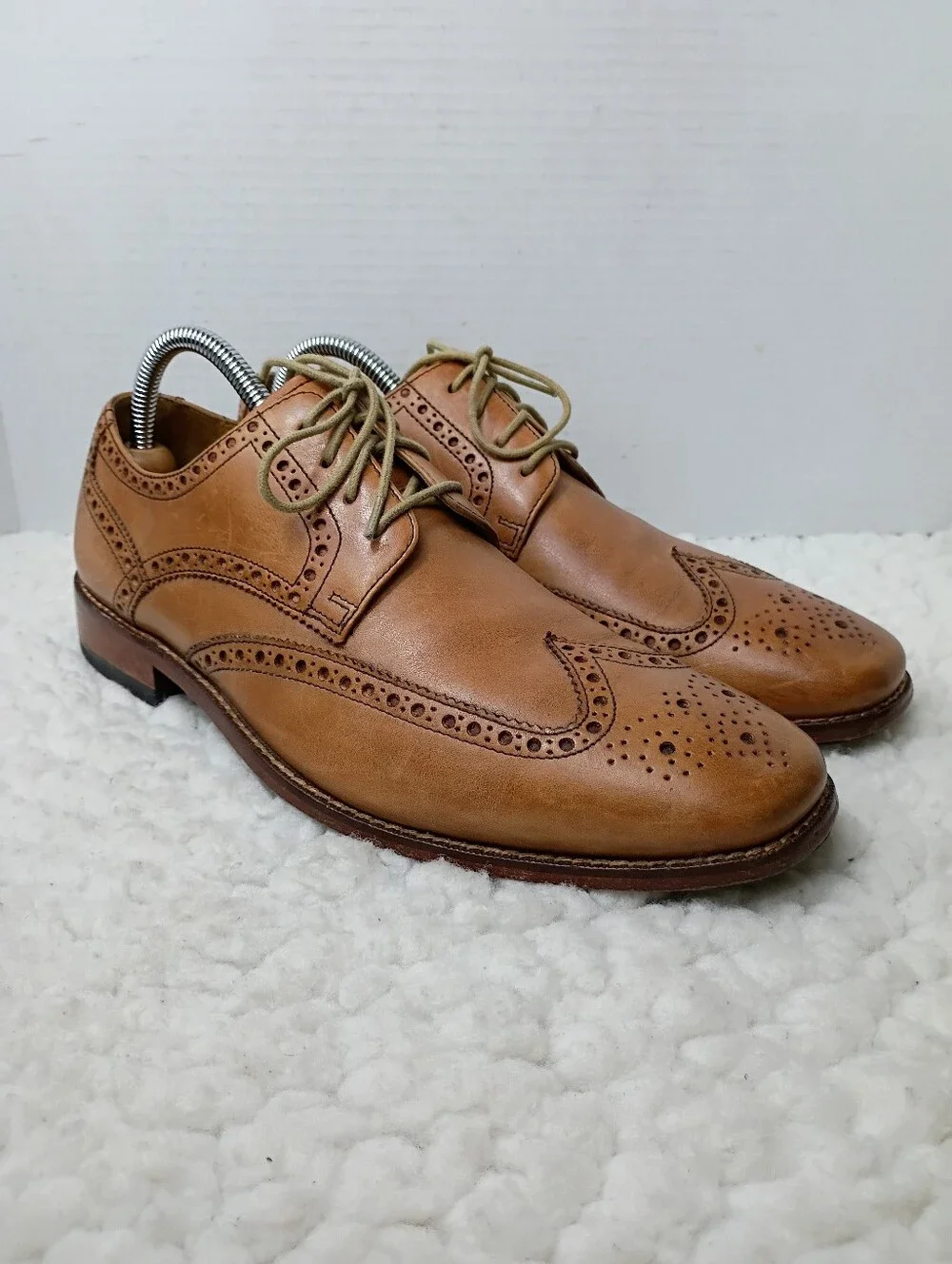 Cole Haan Nike Air Wingtip Oxford Dress Shoes Men 9 M Tan Leather Brogue Vintage